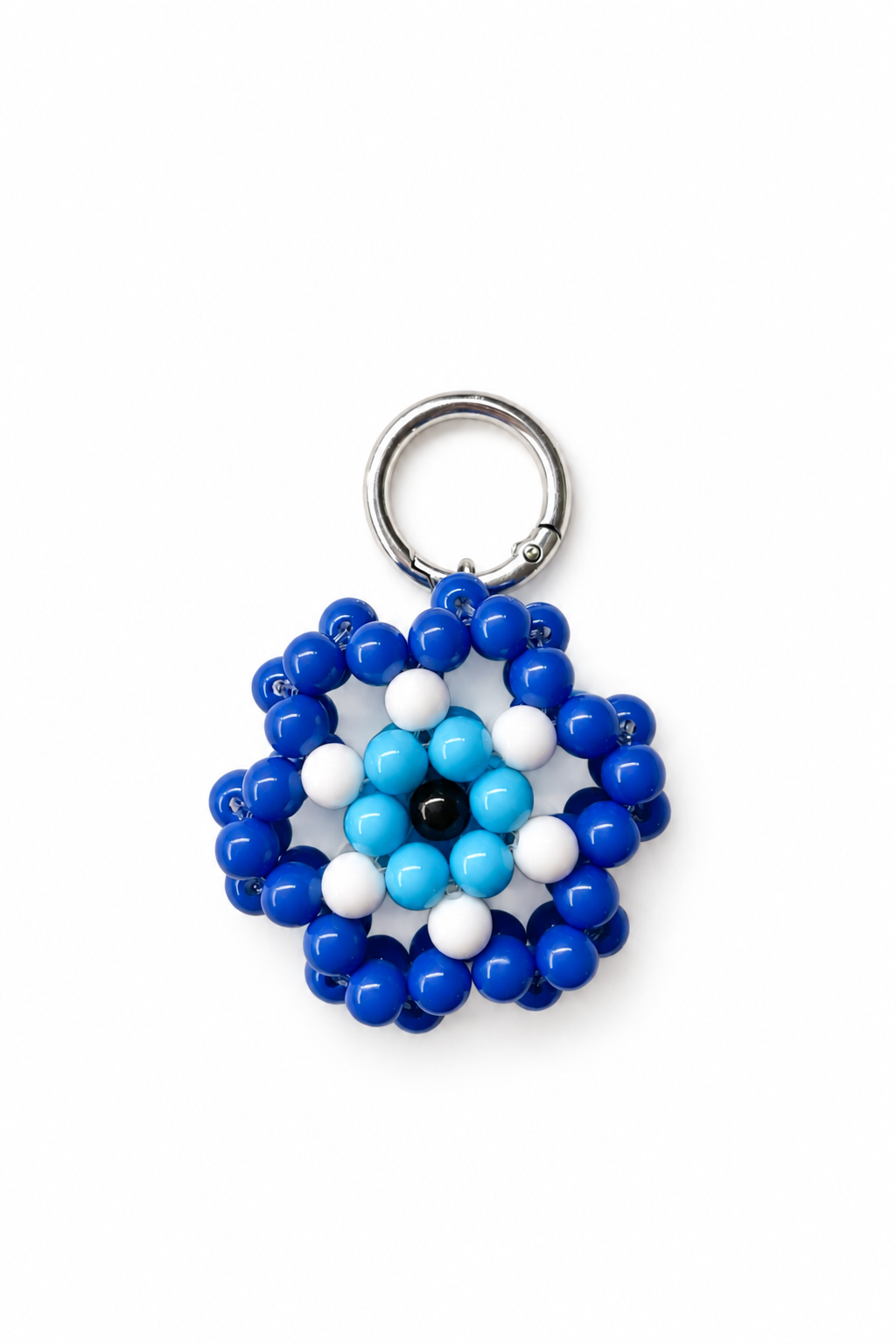 Greek Mati Evil Eye Bag Charm Blue handmade Greek mati evil eye bag charm on a white background