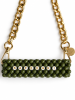 Gold-tone chain handle of the KAFEDAKI beaded cup carrier