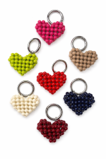 Beaded Heart Bag Charm & Keychain - Image 2
